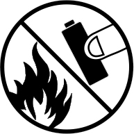 Non gettare nell'icona di sicurezza della batteria antincendio