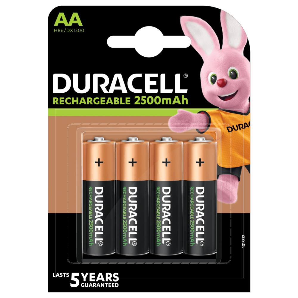 Batterie AA ricaricabili Duracell 2500mAh Confezione da 4 pezzi