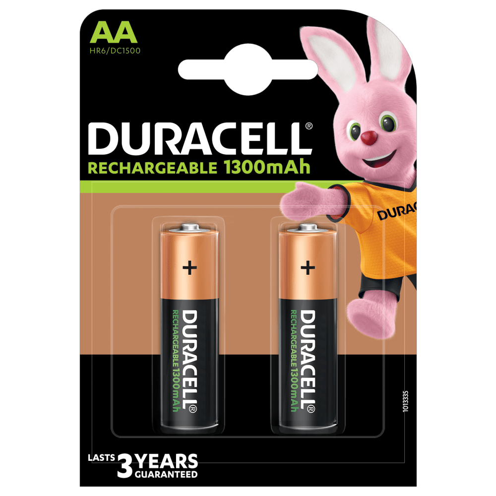 Batterie Duracell ricaricabili da 1300 mAh in formato AA Confezione da 2 pezzi