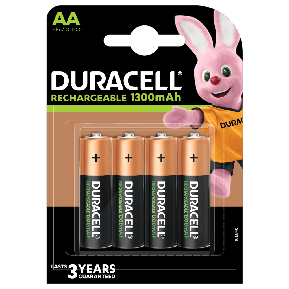 Batterie Duracell ricaricabili da 1300 mAh in formato AA Confezione da 4 pezzi