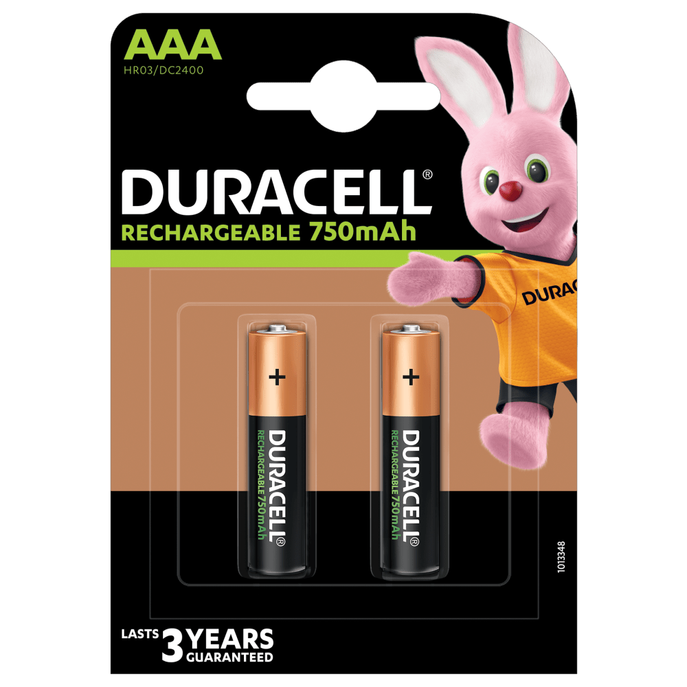 Batterie Duracell ricaricabili AAA da 750 mAh con 2 pezzi in confezione