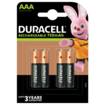 Batterie Duracell ricaricabili AAA da 750 mAh con 4 pezzi in confezione