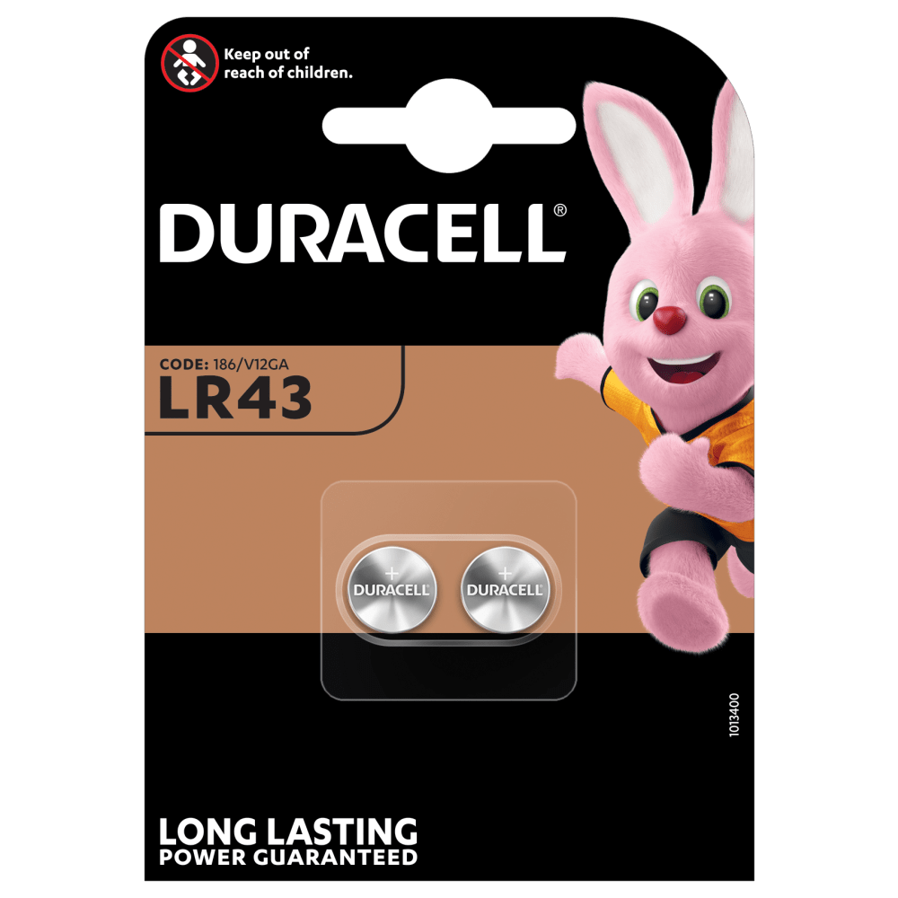 Batterie per pile alcaline speciali LR43 Duracell in confezione da 2 pezzi