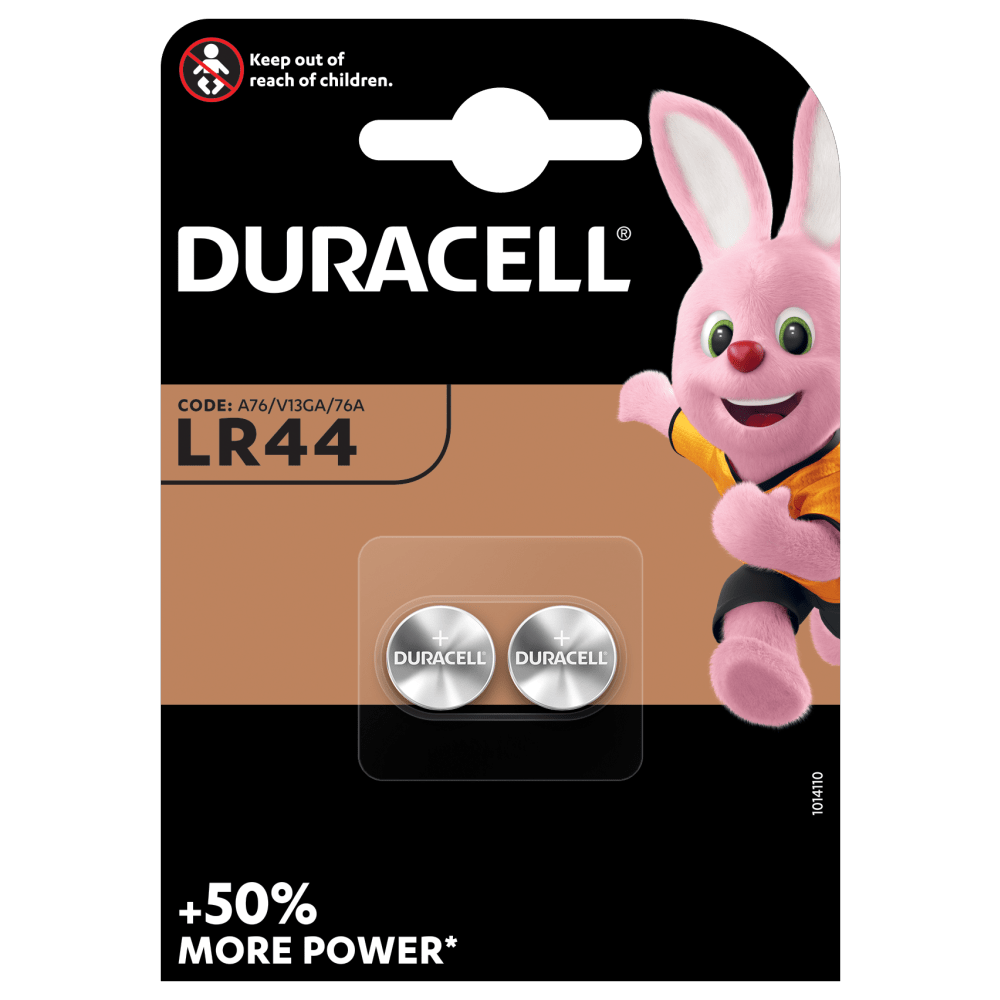 Batteria a bottone alcalina speciale LR44 Duracell da 1,5 V confezione da 2 pezzi