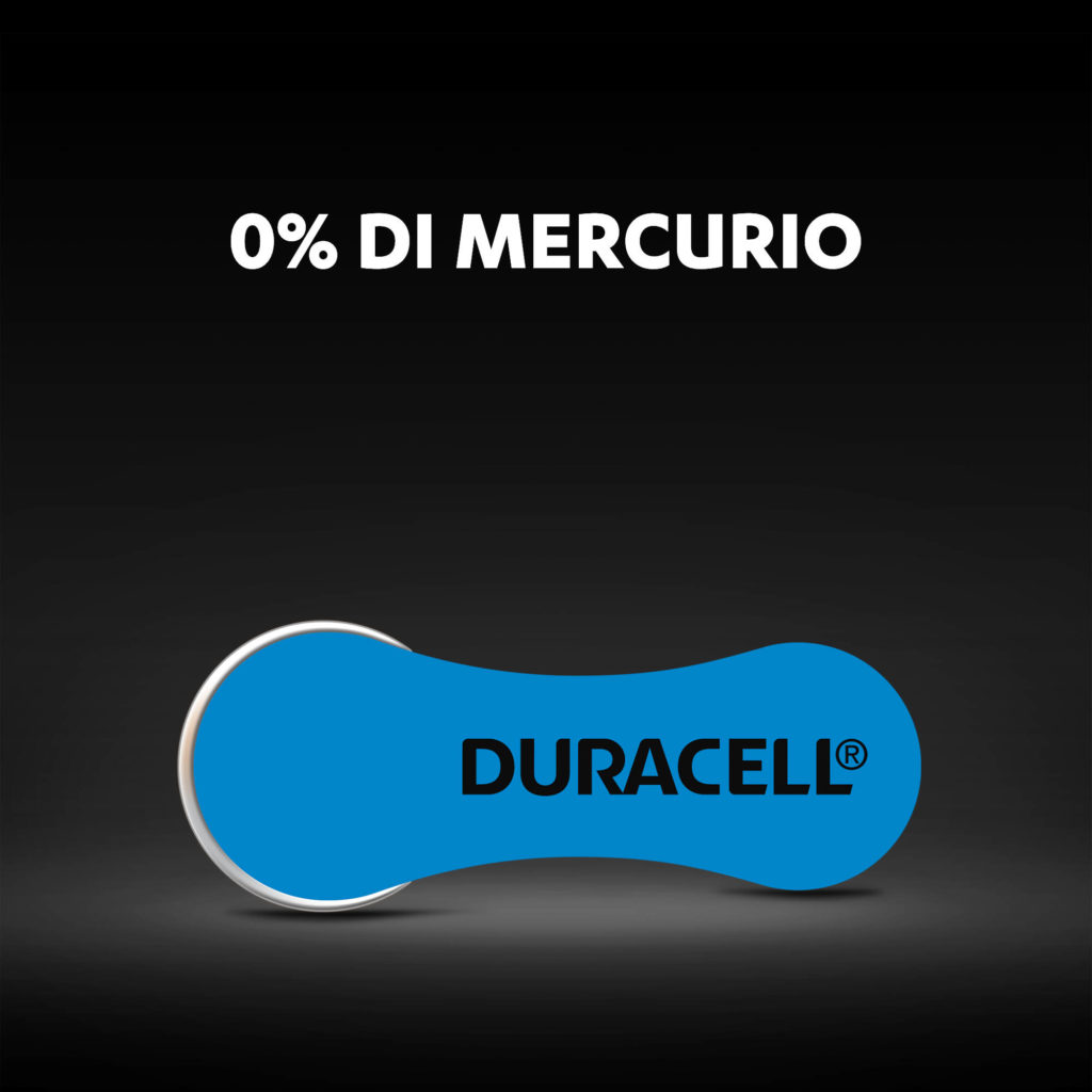 Le batterie per apparecchi acustici taglia 675 prodotte da Duracell contengono 0% di mercurio